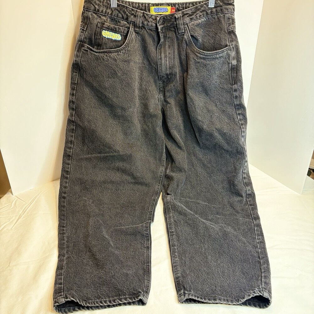 Empyre Vintage Men’s  Wide Leg Black Denim Jeans size 32 Y2K 90s Streetwear
